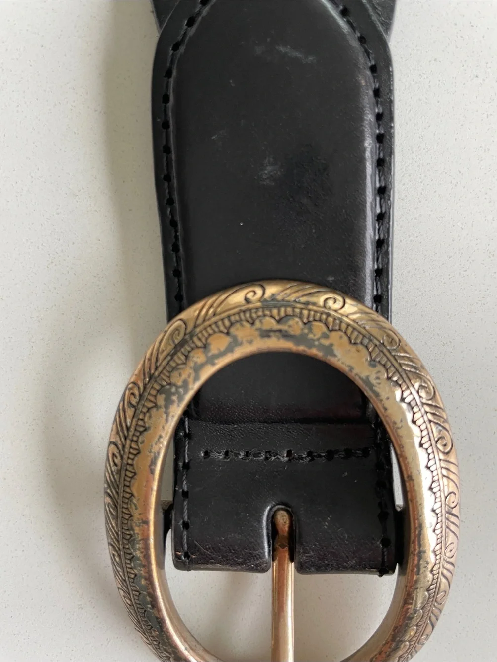 Vintage Brighton Black Braided Leather Belt Style 95703 Medium Western Boho